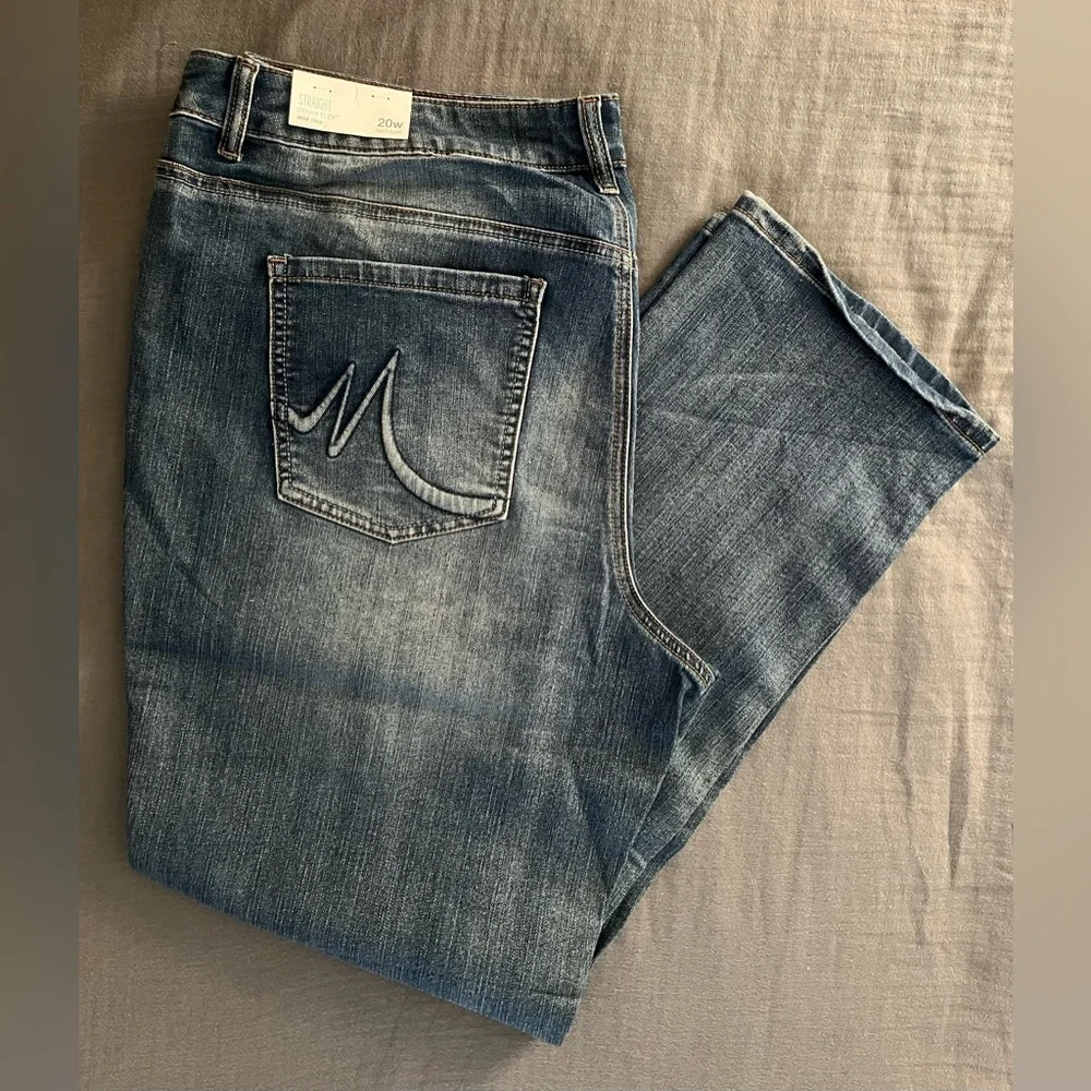 NWT Maurice’s women’s plus straight-leg mid-rise Denim Flex jeans 20 20W regular - Picture 3 of 7